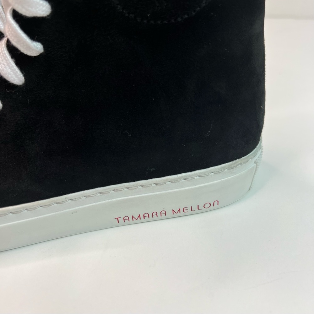Tamara Mellon THC High Top Black Suede Lace Up Sneakers Size EU 36.5 - US 6.5 - Picture 8 of 14